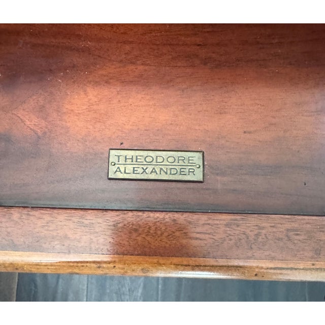 1990s Theodore Alexander Chinoiserie Lacquer Chest Bird Motif W/ Bamboo Hardware 4 Drawer For Sale - Image 13 of 14