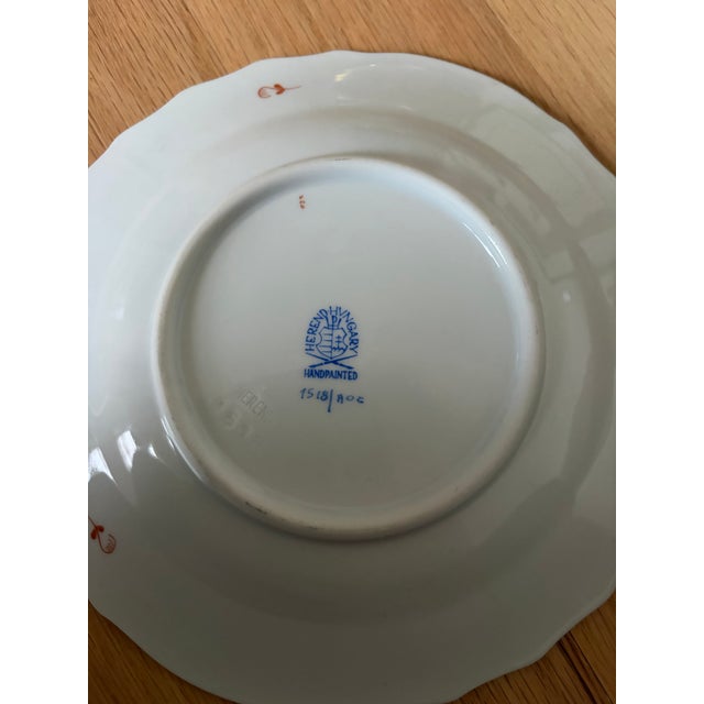 Chinese Vintage Herend Hungary Chinese Bouquet Rust Salad Plates - Set of 5 For Sale - Image 3 of 3