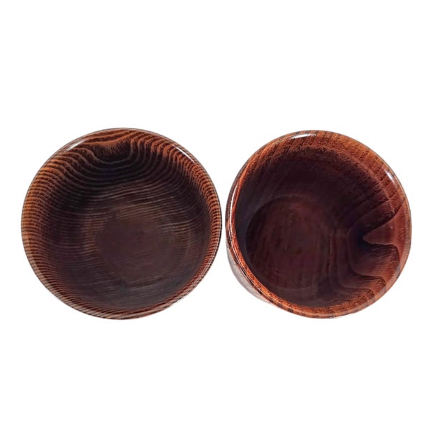 Japanese Japanese Suriurushi Lacquered Wood Tray and Cups Set, Hand Carved Modernist Design 13.5" For Sale - Image 3 of 12