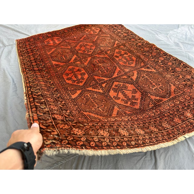 Tribal Antique Rust Herati Hand-Knotted Wool Rug - 5'3" X 3'8" For Sale - Image 3 of 12