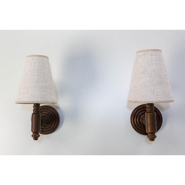 Sconces in Beech from Dudouyt, 1940, Set of 2 For Sale - Image 4 of 12