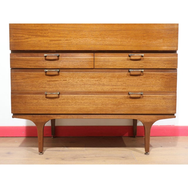 Mid Century Modern Vintage Teak Bar Cart Cocktail Cabinet Dry Bar by Meredew For Sale - Image 13 of 16