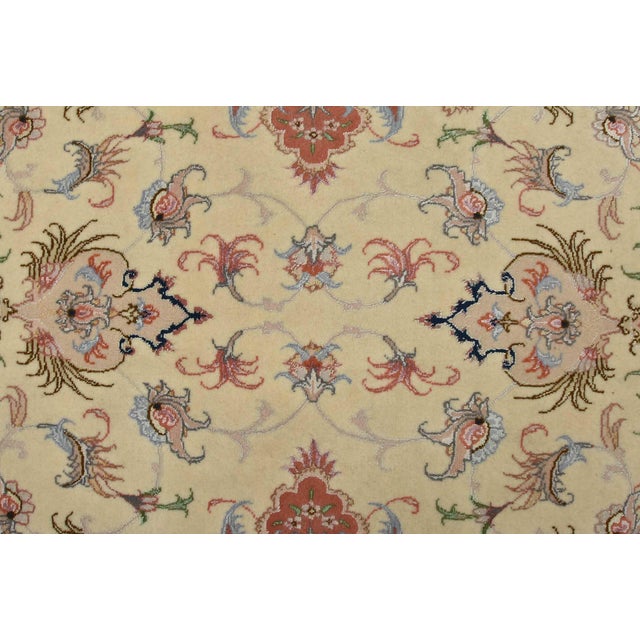 Fine Tabriz Runner 2’8” X 15’6” Ivory Wool Traditional Hand-Knotted Oriental Rug For Sale - Image 11 of 15