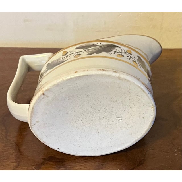 Brown Antique 18th C. Worcester Porcelain Creamer Decorated With Oak Leaf Garland and Acorns For Sale - Image 8 of 12