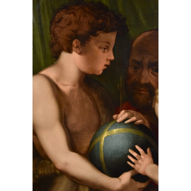 Agnolo di Cosimo alias Il Bronzino, Holy Family with Madonna & St John, 1550s, Oil on Panel For Sale - Image 7 of 18