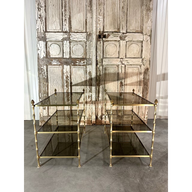 Side Tables attributed to Maison Baguès, 1950, Set of 2 For Sale - Image 10 of 11