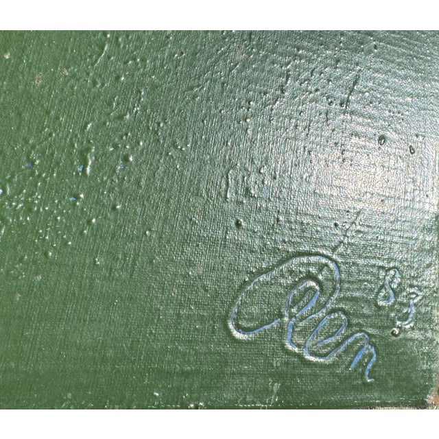 1980s Henri Ren, Expressionist Portrait, 1983, Oil on Canvas, 130cm x 98cm For Sale - Image 5 of 6