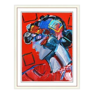 1980s Crimson Lady, Peter Max For Sale