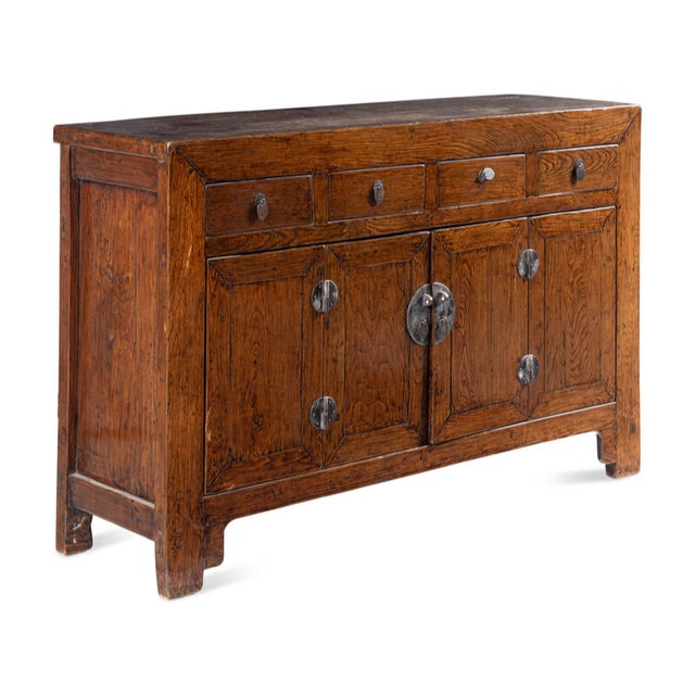 Antique Chinese Elm Buffet Cabinet For Sale - Image 9 of 10
