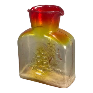 Vintage 60's 70s Mid-Century Modern Kanawha Amber Clipper Ship Water Glass Decanter Nautical
