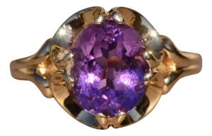 The Henly: Interesting Amethyst Ring in Yellow Gold