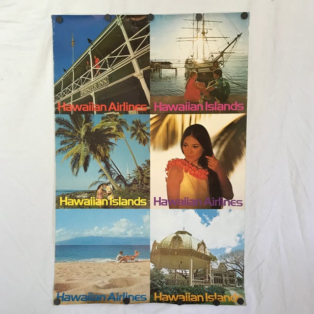 Hawaiian Airlines Travel Poster New Zealand to Hawaiian Islands by Clark and Mathewson For Sale - Image 11 of 11