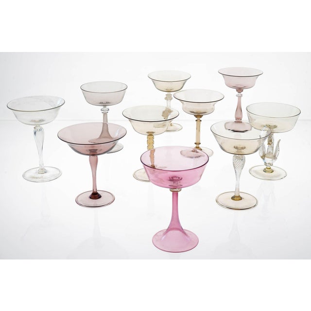 Champagne Glasses from Cenedese, 1950s, Set of 10 For Sale - Image 17 of 18