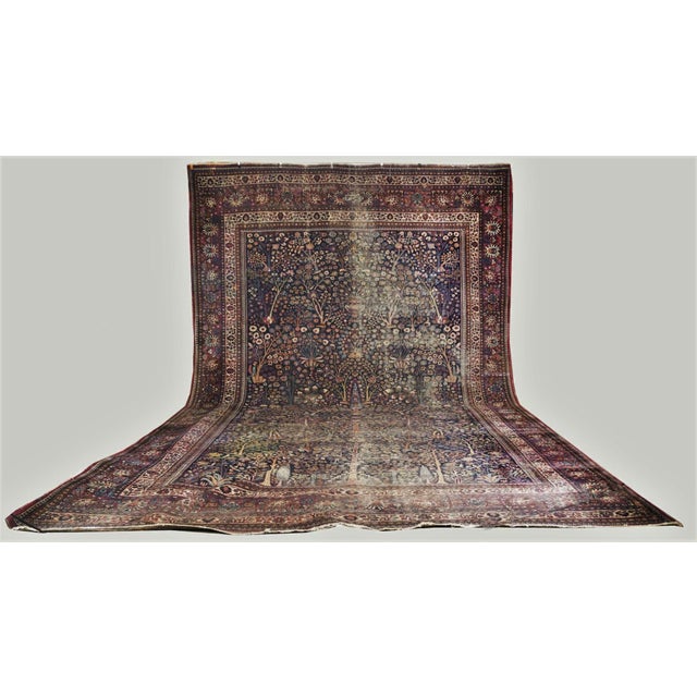 1910s Distressed Antique Hand Made Persian Rug. 12'x 20' For Sale - Image 5 of 9