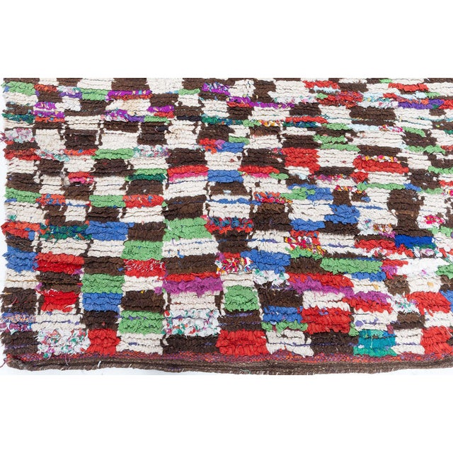 Tribal Doris Leslie Blau Vintage Moroccan Rug – Bold Abstract Checkerboard Composition For Sale - Image 3 of 8