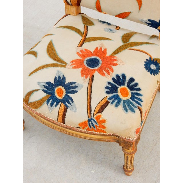 Textile Louis XVI Child's Chair in Crewelwork Upholstery For Sale - Image 7 of 13