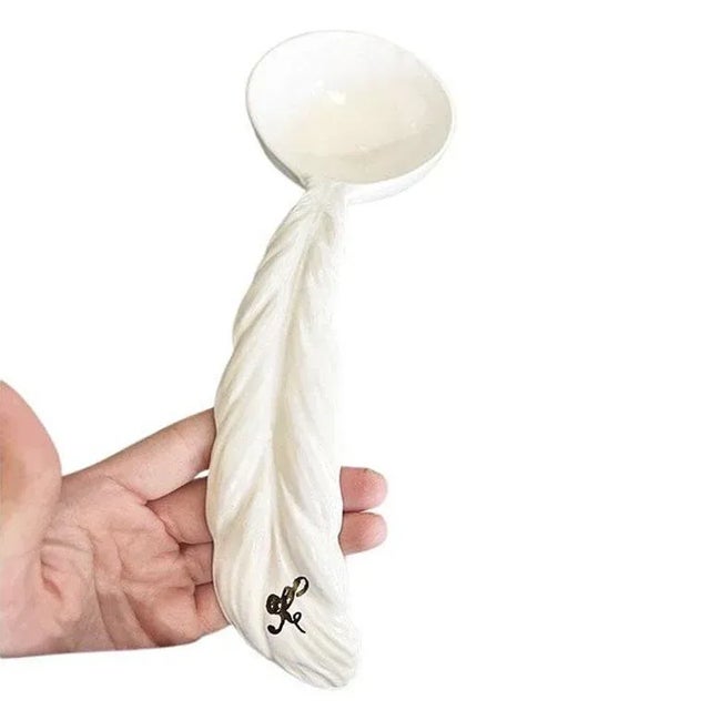 Large 1970s Ceramic Cream Covered Swan Tureen With Feather Ladle and Serving Plate For Sale - Image 9 of 9