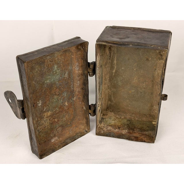 Early Indian Bronze Betel Paan Box With Hanuman & Figural Relief Decoration, 18th Century For Sale - Image 4 of 8