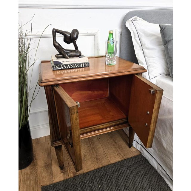 1950s Mid-Century Italian Wood Bedside Tables, 1950s, Set of 2 For Sale - Image 5 of 11