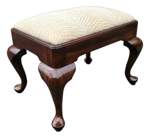 Vintage Henkel Harris, Queen Anne Style Mahogany Footstool