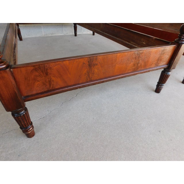 Wood Antique Flame Mahogany Chippendale Style Bell Flower Finial Poster Beds - A Pair For Sale - Image 7 of 18