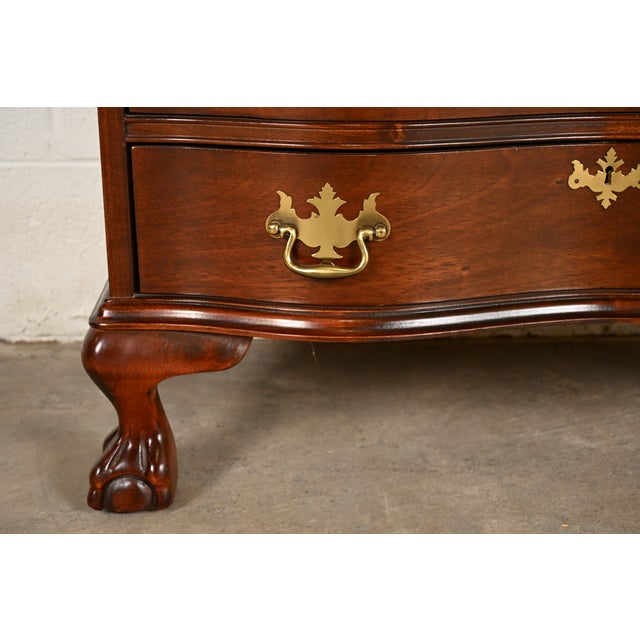 Chippendale Solid Mahogany Drop Front Secretary Desk by Jasper Cabinet Co. For Sale - Image 12 of 18