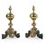 Gold Brass and Wrought Iron Andirons, Set of 2 For Sale - Image 8 of 8