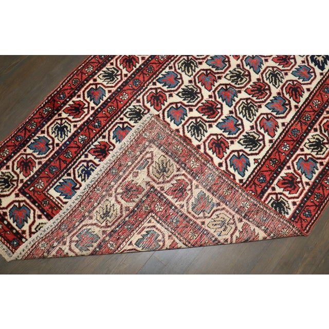 Northwest Persian Leaves Ivory Field Rug no. j5192 For Sale - Image 4 of 5