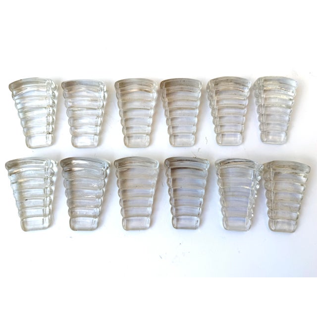 1920s Set of 12 Art Deco Baccarat Crystal Cale-Assiettes (Plate Wedges) With Original Baccarat & Vessière Labels For Sale - Image 5 of 8