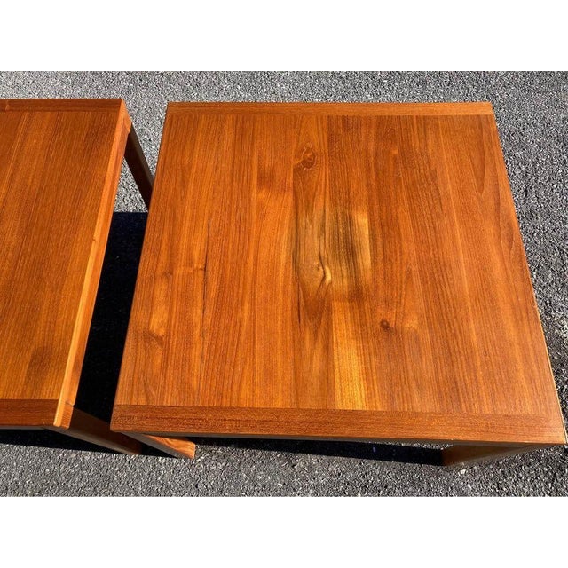 Mid-Century Modern 1970s Solid Teak Danish Modern End Tables by Vejle Stole Mobelfabrik - a Pair For Sale - Image 3 of 7