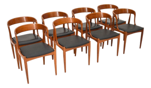 Vintage Danish Teak Dining Chairs from Johannes Andersen, 1960s, Set of 8