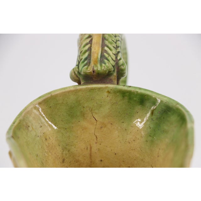 Ceramic Antique Portuguese Palissy Ware Jug Depicting Fishermen in Boats, Earthenware For Sale - Image 7 of 18