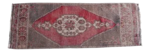 Vintage Turkish Tribal Bohemian Handmade Small Rug, 1'7'' X 4'6''