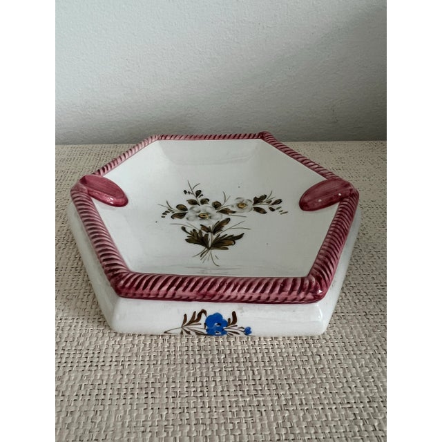 Pink Italian Porcelain Catchall/Ashtray For Sale - Image 8 of 9