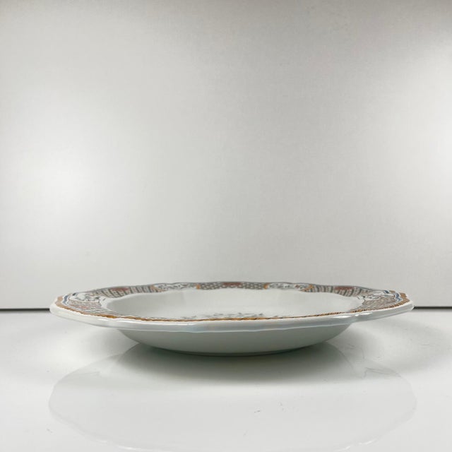 Round, semi-deep Gien platter, Rouen Sainfoin pattern, 1990 Gien dinner service, Rouen Sainfoin pattern, stamped "limited...