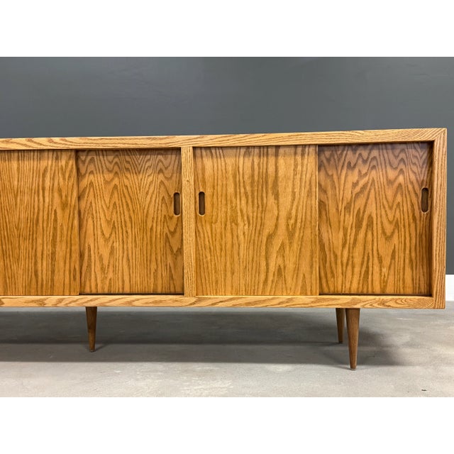 Wood 1970s Refinished Oak Sideboard Credenza For Sale - Image 7 of 10