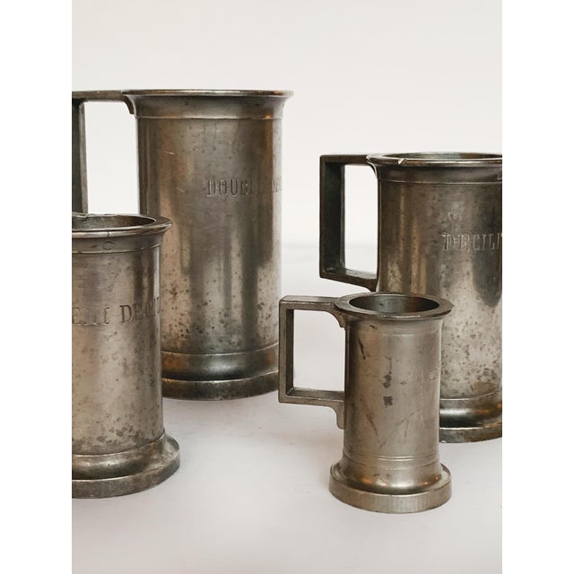 Antique & Vintage Pewter Measuring Cups - A Set of 9 For Sale - Image 12 of 16