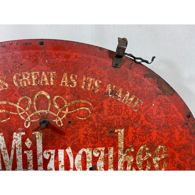 Appropriately weathered, old Jos Schlitz Brewing metal bar sign. An old standard of American malt liquor. It will be an...