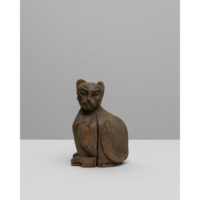 20th Century French Wooden Cat Sculpture For Sale - Image 16 of 18