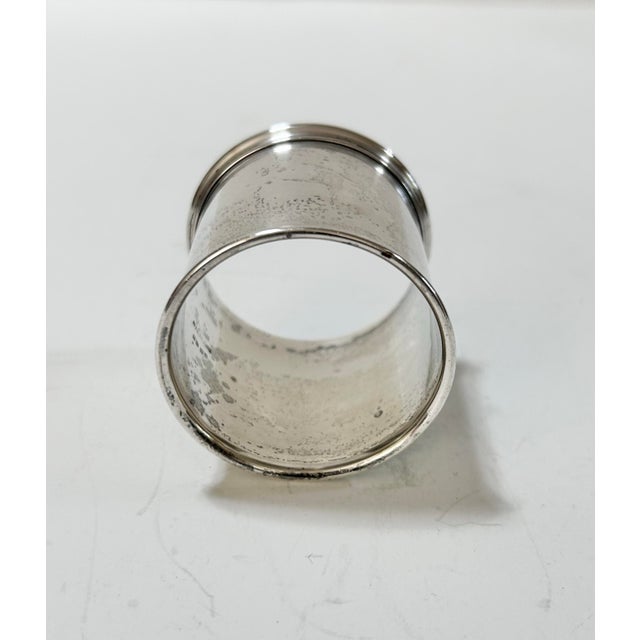 Late 19th Century Antique Sterling Silver Napkin Ring With Script Monogram For Sale - Image 5 of 8