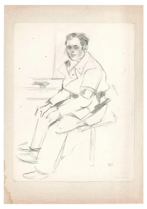 Jacques Hirtz, Soldier, Original Drawing in Pencil, 20th Century