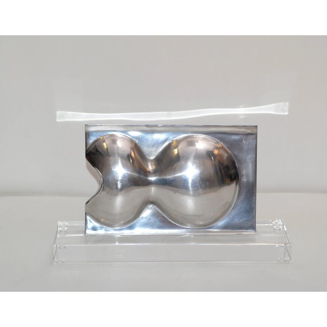 Mid-Century Modern Mid-Century Modern Abstract Chrome and Lucite Table Sculpture 1970 For Sale - Image 3 of 13