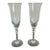 Mid 20th Century Ralph Lauren Crystal Champagne Flutes, Smoke Gray Stemware - Pair For Sale