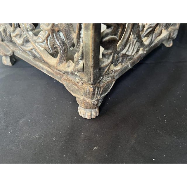 Metal Cast Iron Rectangular Planter on Feet For Sale - Image 7 of 9