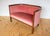 Antique Art Nouveau Edwardian Mahogany Barrel Back 2-Seater Settee Sofa, 1910s For Sale - Image 9 of 18