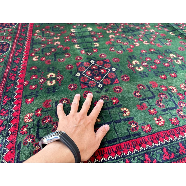 Tribal Green Khal Mohammadi Hand-Knotted Wool Rug - 6'5" X 10' For Sale - Image 3 of 13