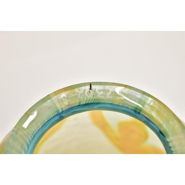 Textile Antique Tiffany Studios Three-Light Favrile Glass Lamp "Pulled Feather Shades" For Sale - Image 7 of 12
