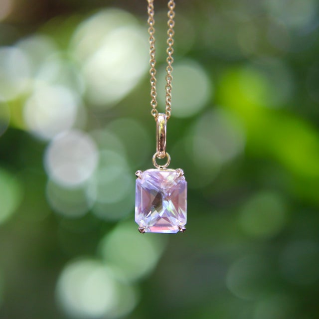 Gold 14k Gold Rainbow Moonstone Pendant For Sale - Image 8 of 11