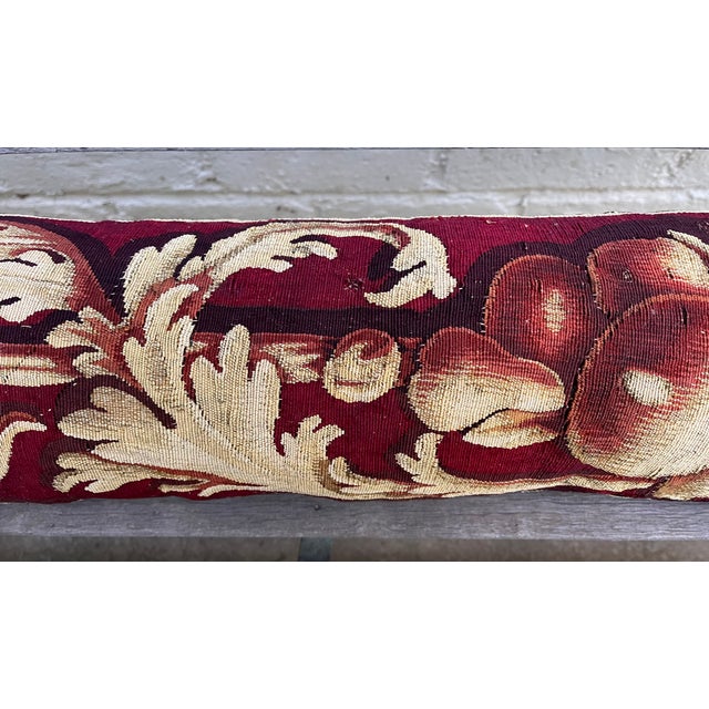 18th Century Tapestry Pillow With Fruits and Arabesques For Sale - Image 4 of 8
