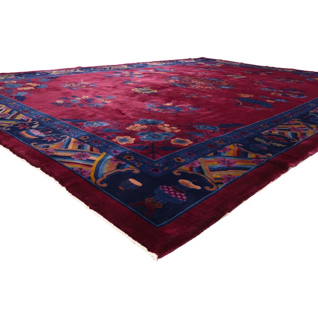 79527 Antique Chinese Art Deco Mandarin Rug, 10'11 x 15'03. The Phoenix Salon: An Antique Chinese Mandarin Masterpiece of...